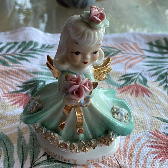 Vintage Lefton Thursday's Child Angel Girl Figurine - Picture 1 of 3